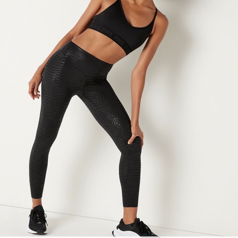 Victoria secret pink croc shine leggings